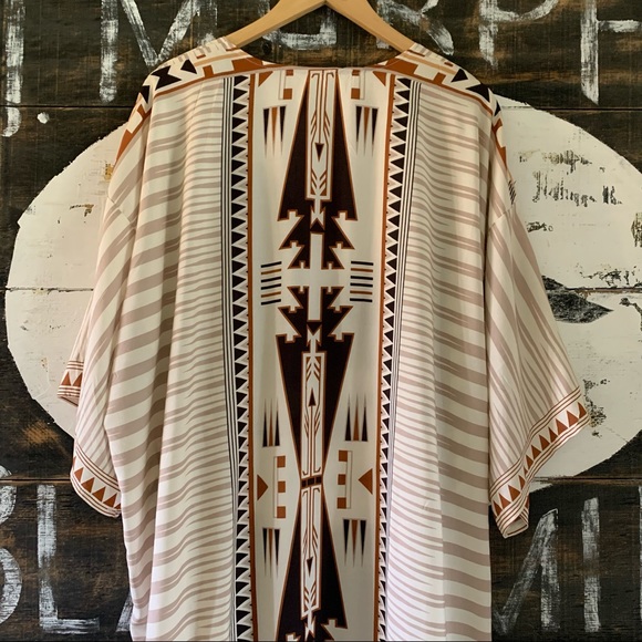 New Boho Western Kimono Maxi Long Duster Folk Cardigan - Picture 3 of 7